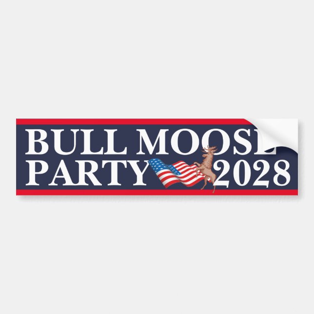 Autocollant De Voiture (Vote) Bull Moose Party 2028 (Devant)
