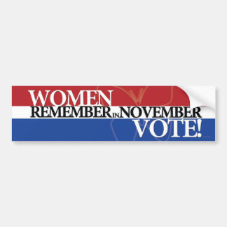 Autocollant De Voiture Vote de femmes - rappelez-vous dans le 3 novembre