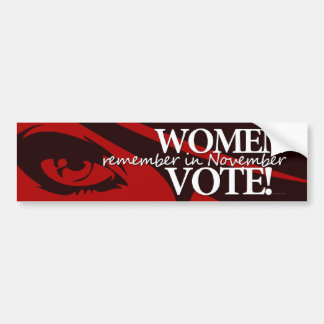 Autocollant De Voiture Vote de femmes - rappelez-vous dans le 8 novembre