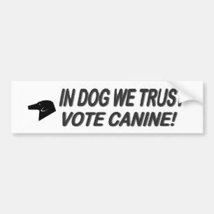 Autocollant De Voiture Vote Dog avec Black Text