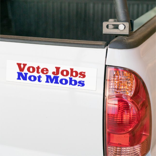 Autocollant De Voiture Vote Emplois non Mobs avec un texte bleu rouge (Sur camion)