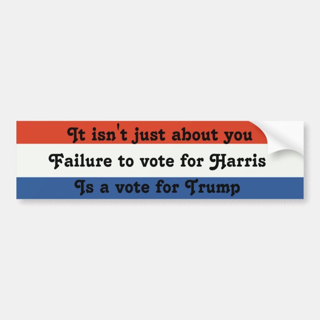Autocollant De Voiture Vote Harris et pas Trump v2 (Devant)