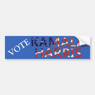 Autocollant De Voiture VOTE Kamala Harris Avec Stick Drapeau