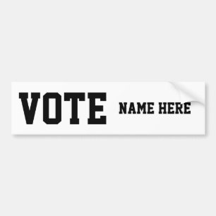 AUTOCOLLANT DE VOITURE VOTE PERSONNALISER NOM