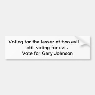 Autocollant De Voiture Vote pour Gary Johnson