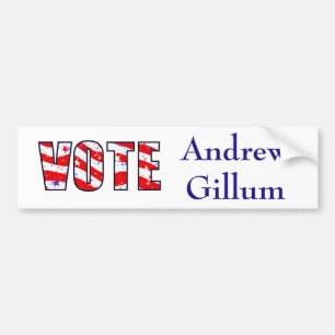 Autocollant De Voiture Vote pour le démocrate Andrew Gillum