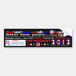 Autocollant De Voiture Vote pour Mitt Romney pour le président en 2012