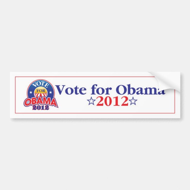 Autocollant De Voiture Vote pour Obama 2012 (Devant)