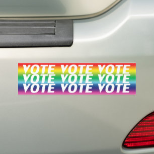 Autocollant De Voiture vote - pride lgbtq couleurs arc-en-ciel blanc