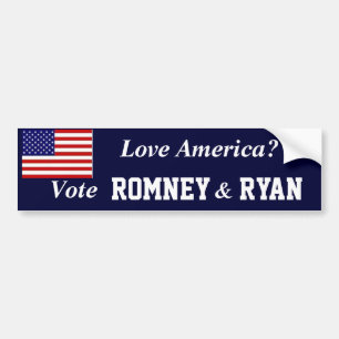 Autocollant De Voiture Vote Romney Ryan