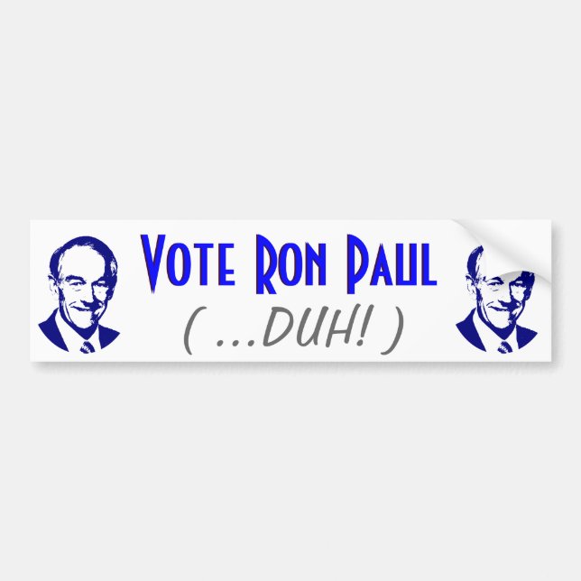 Autocollant De Voiture Vote Ron Paul (Duh !) (Devant)