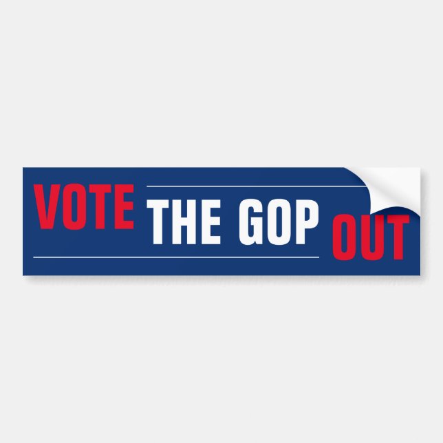 Autocollant De Voiture Vote the GOP Out Red White Blue (Devant)