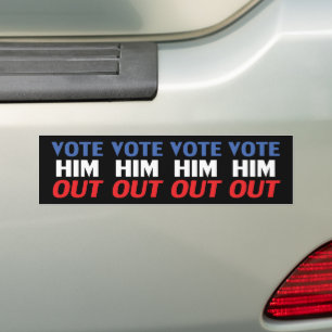 Autocollant De Voiture Votez-le dehors noir rouge blanc bleu typographie