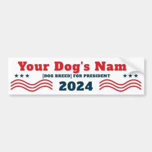 Autocollant De Voiture Votre chien pour le président 2024 Funny Patrioti