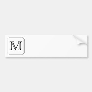 Autocollant De Voiture Votre lettre. Monogramme fait sur commande. Noir