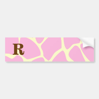 Autocollant De Voiture Votre monogramme de coutume de lettre. Copie rose