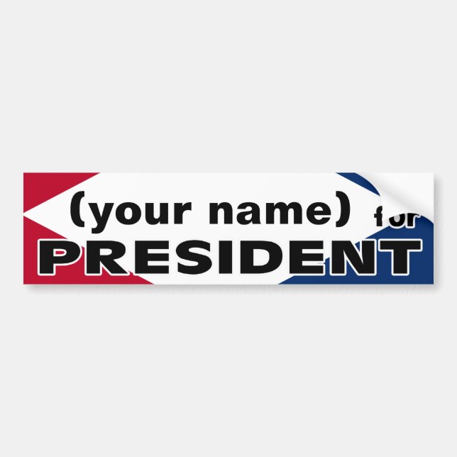 Autocollant De Voiture Votre nom pour le Président Sticker (Devant)