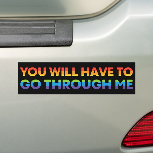 Autocollant De Voiture Vous Devrez Passer Par Moi, Ally LGBTQ (En voiture)