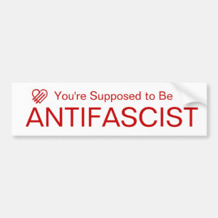 Autocollant De Voiture Vous êtes censé être antifasciste (rouge sur blanc