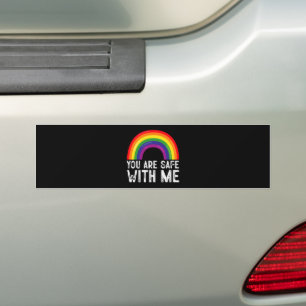 Autocollant De Voiture Vous êtes en sécurité avec moi LGBTQ Mois de la fi
