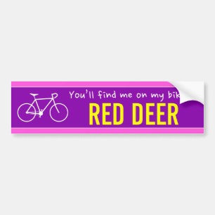 Autocollant De Voiture "Vous me trouverez sur mon vélo à RED DEER" (Canad