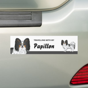Autocollant De Voiture Voyager Avec Mon Tricolor Papillon Chien