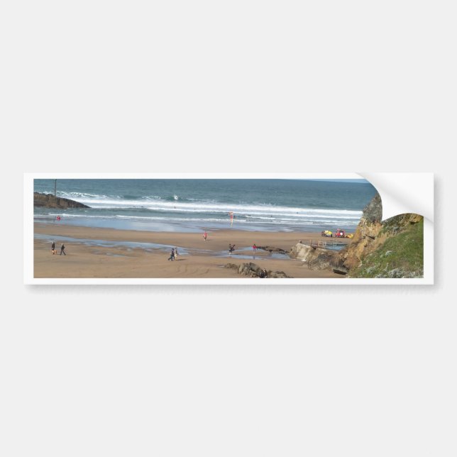 Autocollant De Voiture Vue de plage (Devant)