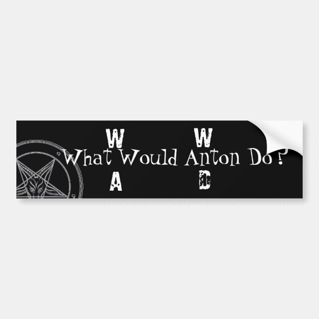 Autocollant De Voiture W.W.A.D. Que ferait Anton ? (Impression blanche) (Devant)