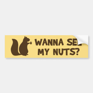 Autocollant De Voiture Wanna See My Nuts? - Funny Squirrel Lovers Humor