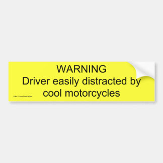 Autocollant De Voiture WARNINGDriver facilement distrait par motorcy