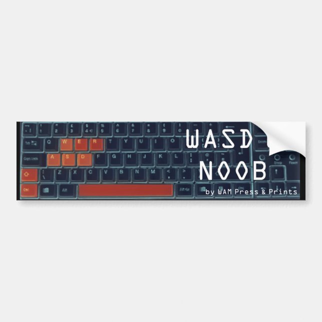 Autocollant De Voiture "WASD adhésif pour pare-chocs d'U NOOB" (Devant)