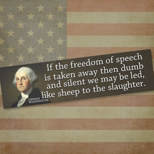 Autocollant De Voiture Washington : Si la liberté d'expression est enlevé