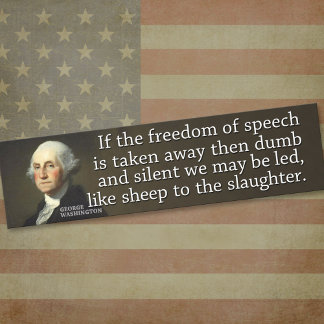 Autocollant De Voiture Washington : Si la liberté d'expression est enlevé