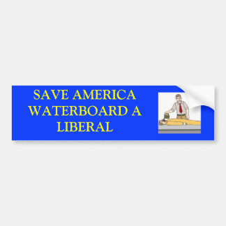 Autocollant De Voiture waterboardingaliberal, ÉCONOMIES AMERICAWATERBOARD