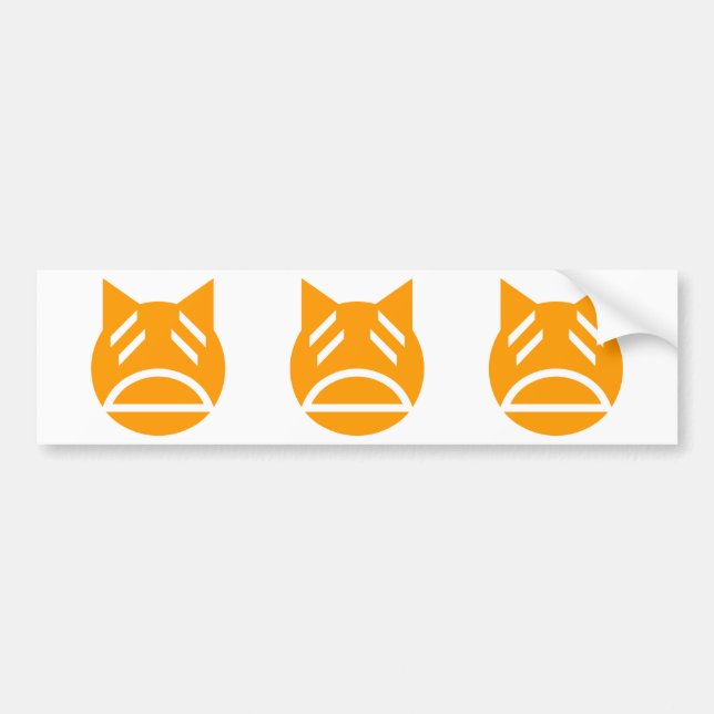 Autocollant De Voiture Weary Emoji Cat (Devant)