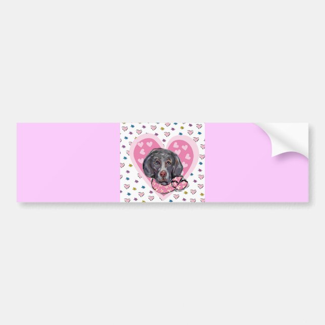 Autocollant De Voiture Weimaraner de la Saint-Valentin (Devant)