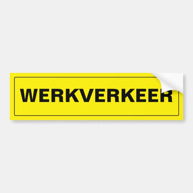 AUTOCOLLANT DE VOITURE WERKVERKEER (Devant)