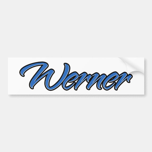 Autocollant De Voiture Werner Nom bleu Aufkleber Sticker Autoaufkleber (Devant)