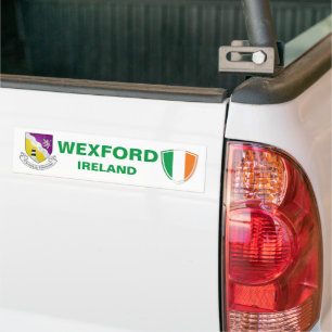 Autocollant De Voiture Wexford Ireland Crest et Irish Flag