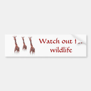 Autocollant De Voiture Wildlife Conservation Message Giraffe