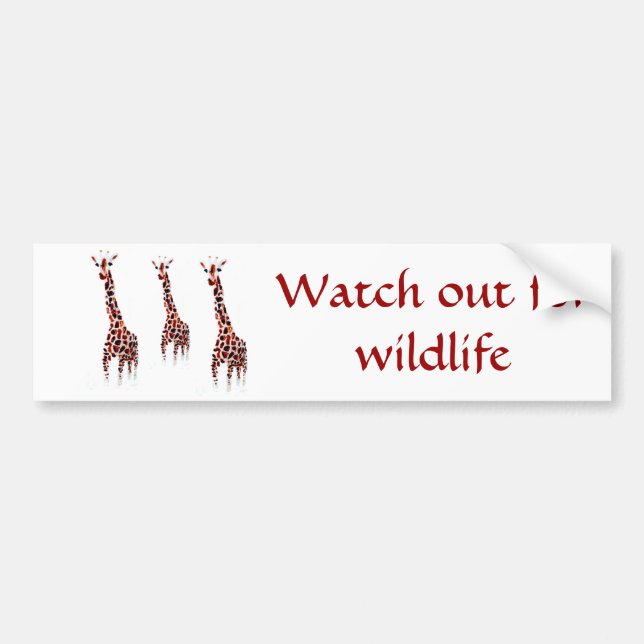 Autocollant De Voiture Wildlife Conservation Message Giraffe (Devant)