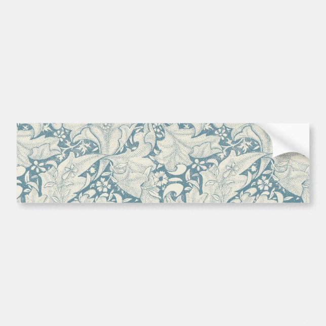 Autocollant De Voiture William Morris Wallflower bleu damas floral (Devant)