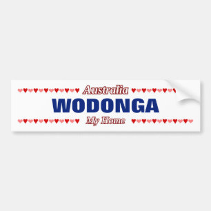 Autocollant De Voiture WODONGA - My Home - Australie; Coeurs rouges et ro