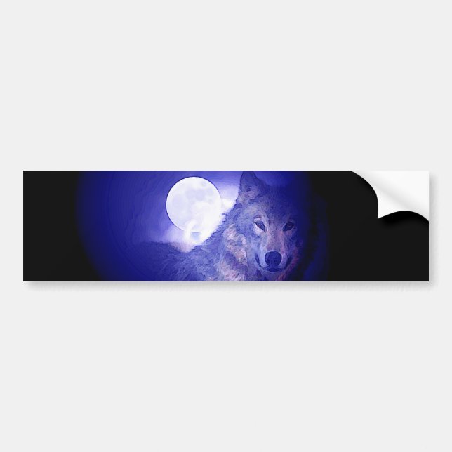 Autocollant De Voiture Wolf & Moon (Devant)