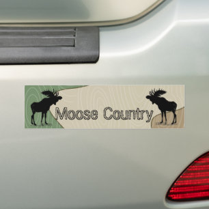 Autocollant De Voiture Woodgrain Camo Moose Country Silhouette