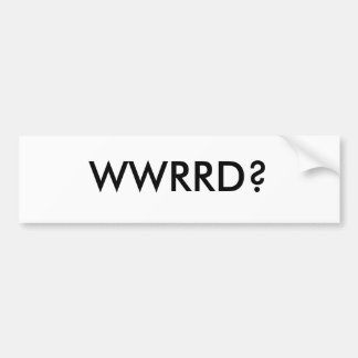 AUTOCOLLANT DE VOITURE WWRRD ?