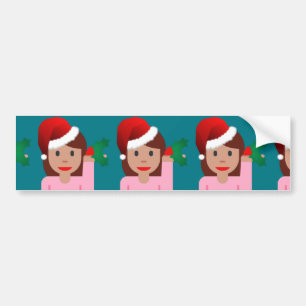 Autocollant De Voiture xmas information fille émoji
