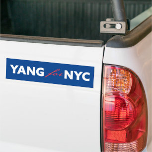 Autocollant De Voiture Yang for NYC New York City Mayor Election Support