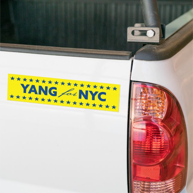 Autocollant De Voiture Yang pour NYC New York Maire Bleu étoiles Jaune (Sur camion)