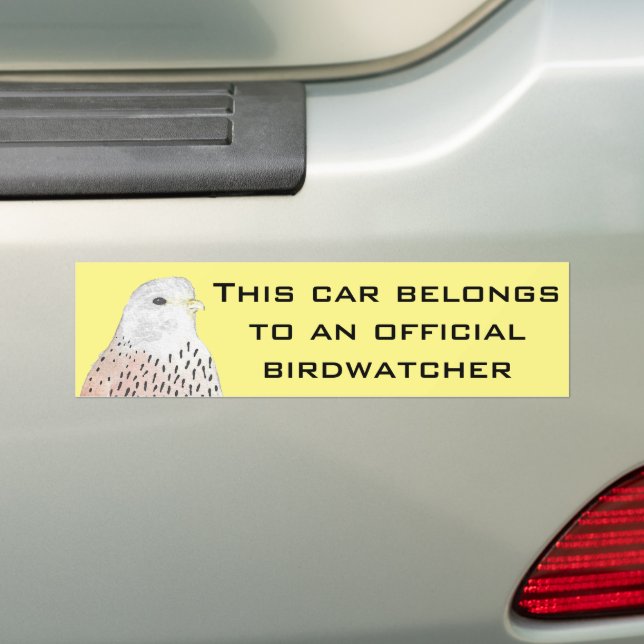 Autocollant De Voiture Yellow American Kestrel Birdwatcher Bumper Sticker (En voiture)